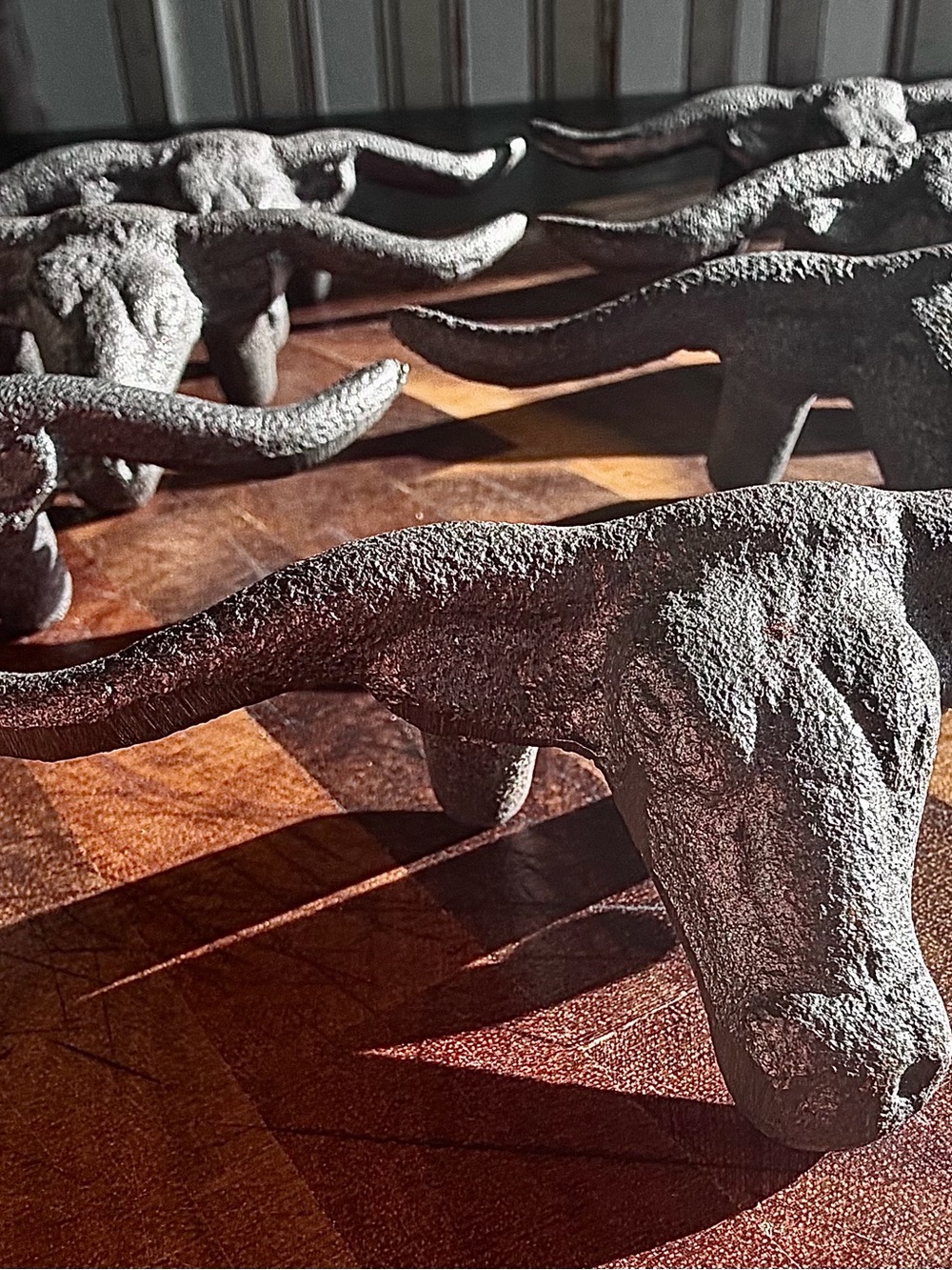 Set of 10 Rustic Heavy Cast Iron Longhorn Steer Drawer Pulls|Antique Pewter